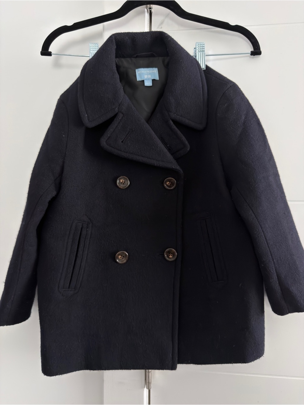 Uniqlo x Ines de la Fressange Navy Wool Pea Coat for kids in size 5-6